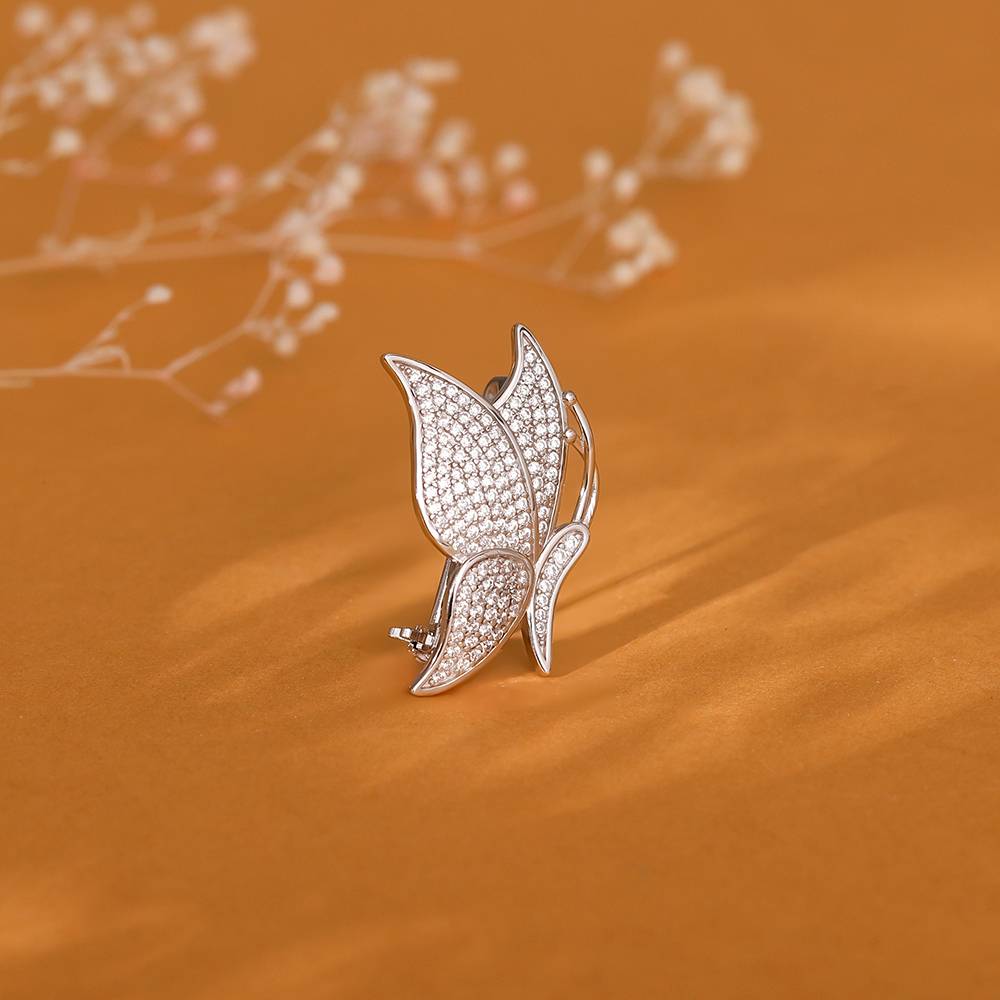 Giva 925 Silver Fluttery Butterfly Brooch| Gifts For Women And Girls | With Certificate Of Authenticity And 925 Stamp  : BH014