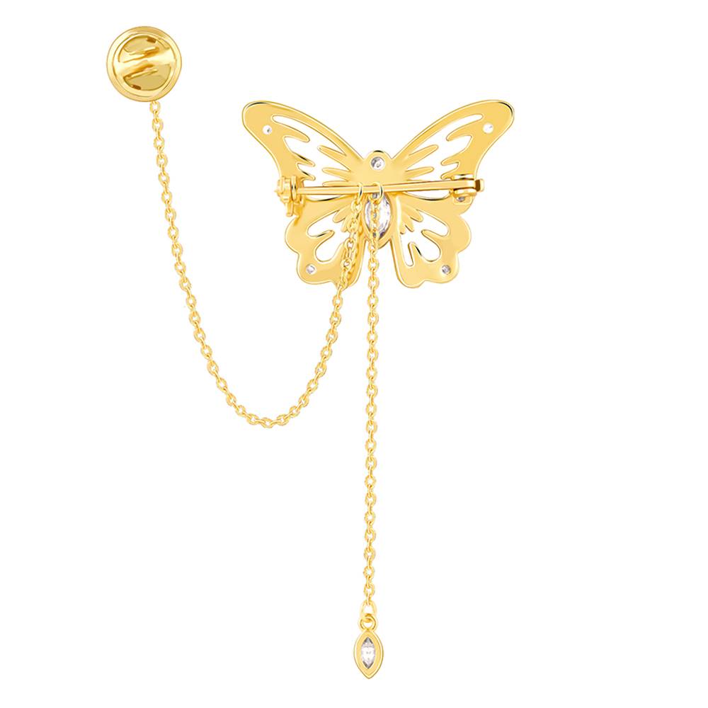 Giva 925 Silver Golden Shinny Butterfly Brooch For Him| Gifts For Men And Boys| With Certificate Of Authenticity And 9 : BH018