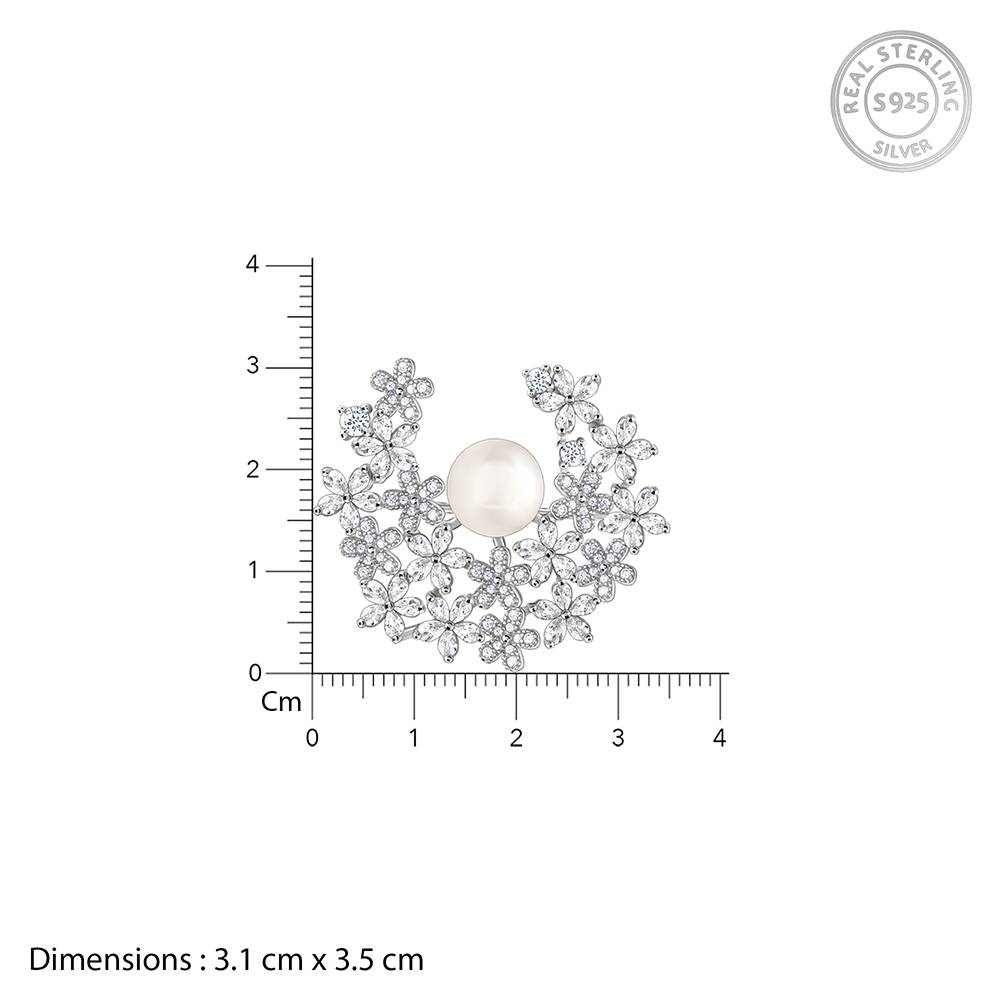 Giva 925 Silver Crescent Brooch| Gifts For Women And Girls | With Certificate Of Authenticity And 925 Stamp | 6 Months : BH023