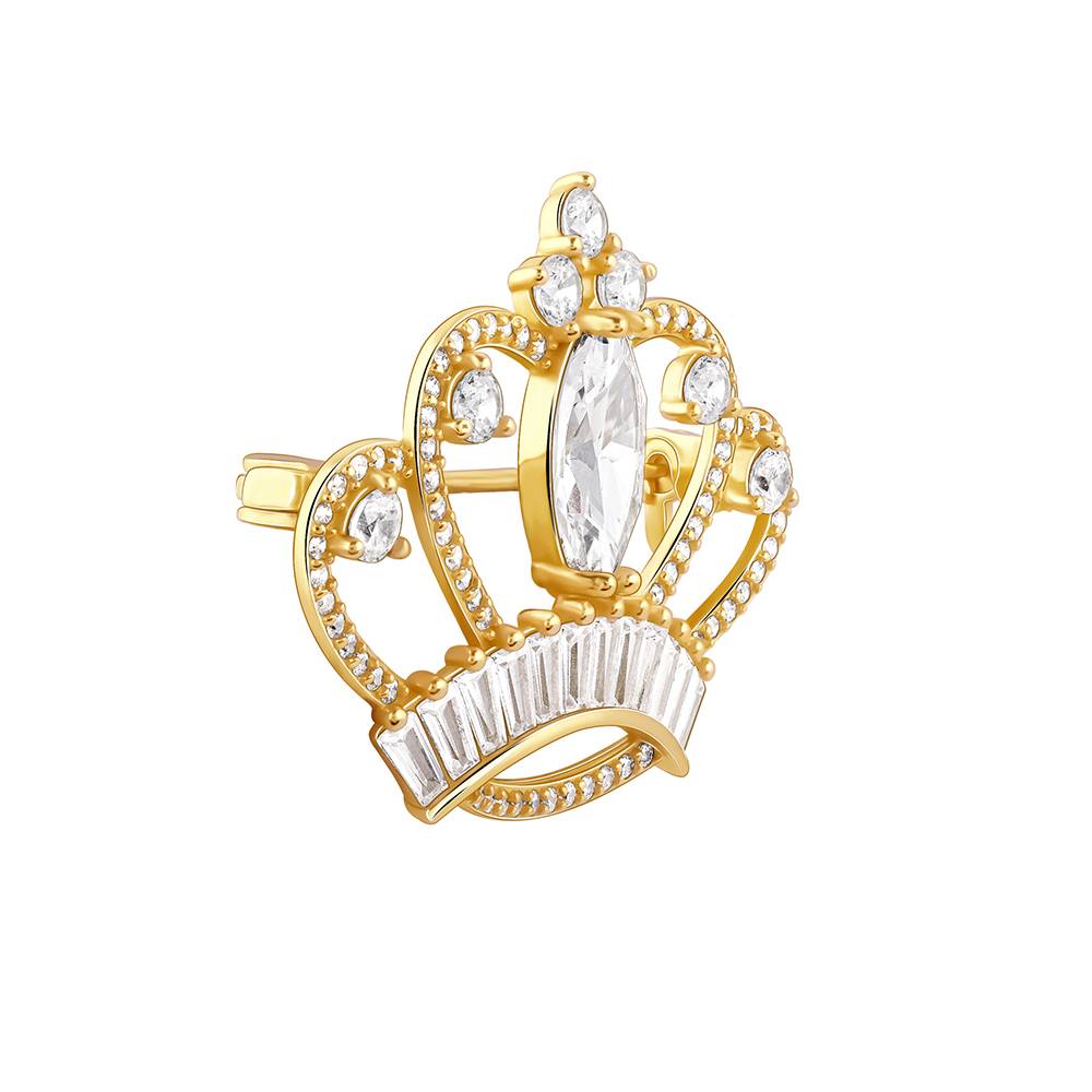 Giva 925 Silver Golden Pride Crown Brooch For Him| Gifts For Men And Boys| With Certificate Of Authenticity And 925 St : BH024