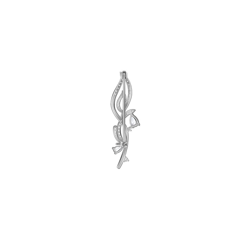 925 Silver Rose Gold Wavy Brooch For Him : BH025