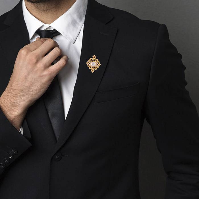 Giva 925 Sterling Silver Golden Glorious Brooch | Gifts For Women And Girls | With Certifi : BH02