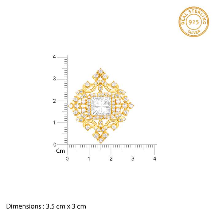 Giva 925 Sterling Silver Golden Glorious Brooch | Gifts For Women And Girls | With Certifi : BH02