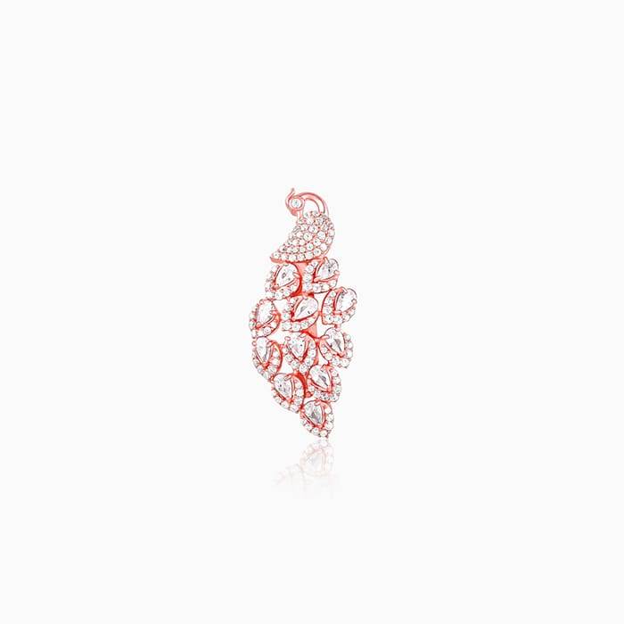 Giva 925 Sterling Silver Rose Gold Peacock Brooch | Gifts For Women And Girls | With Certi : BH04