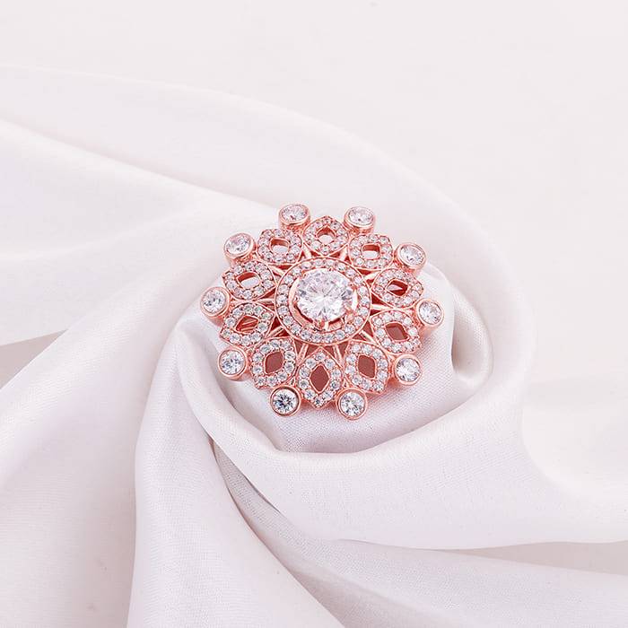 Giva 925 Sterling Silver Rose Gold Adore Me Brooch | Gifts For Women And Girls | With Cert : BH06
