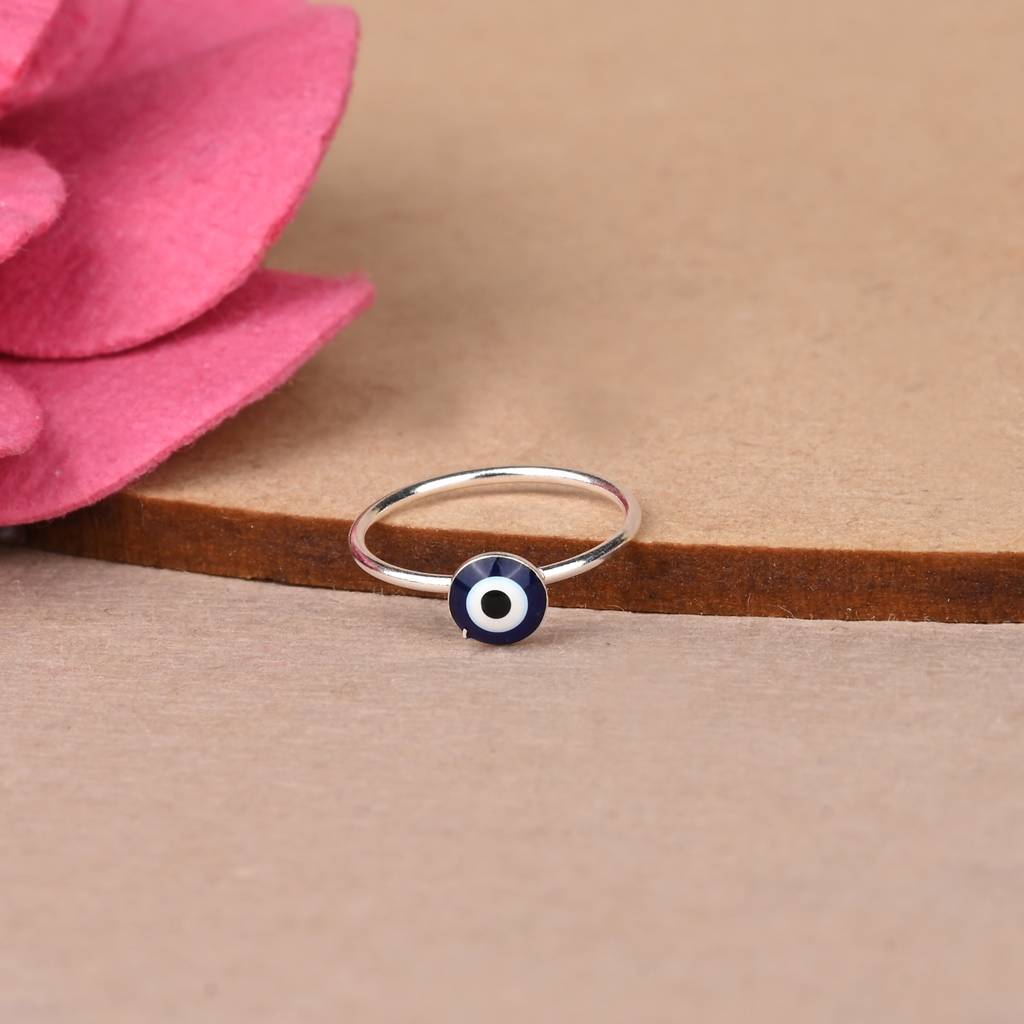 Pure Silver Evil Eye Nose Pin : BHNP643