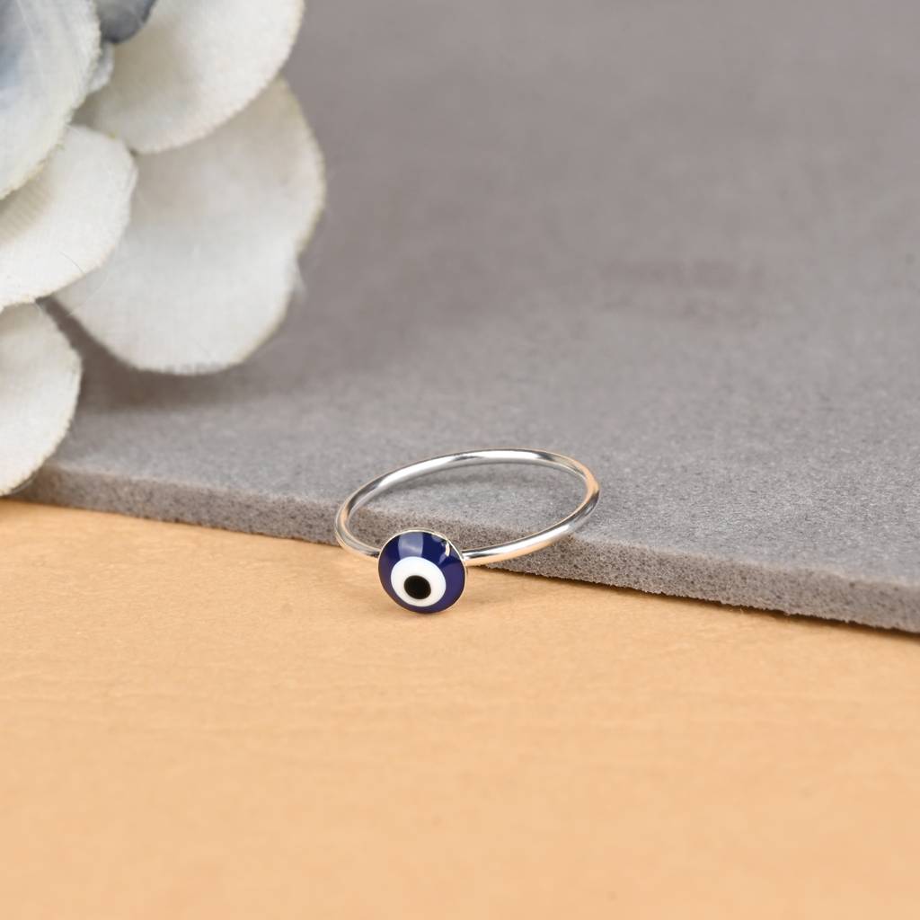 Pure Silver Evil Eye Nose Pin : BHNP643