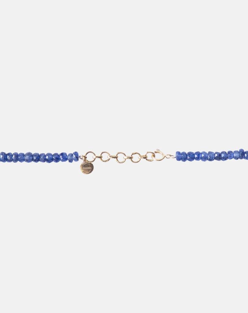 Beaded Blue Sapphire Necklace, Virgo : BI-Y-BSNE