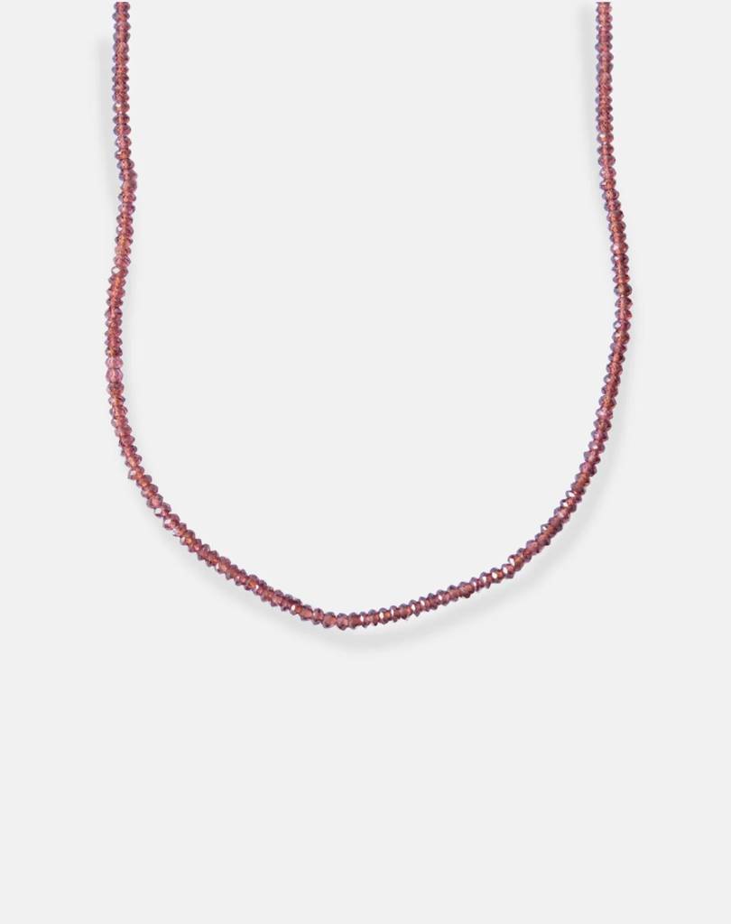 Beaded Garnet Necklace, Capricorn : BI-Y-GNE