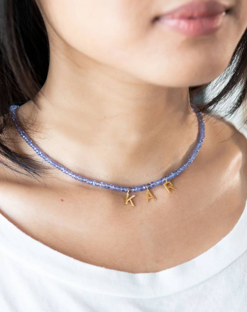 Beaded Tanzanite Necklace, Sagittarius : BI-Y-TNE