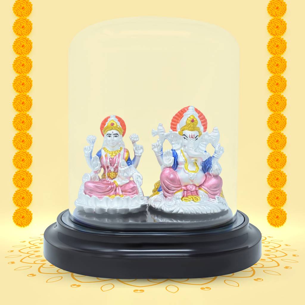 Touch925 999 Silver Serene Laxmi Ganesh Idol : BI2