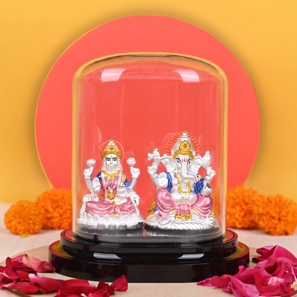 Touch925 999 Silver Serene Laxmi Ganesh Idol : BI2