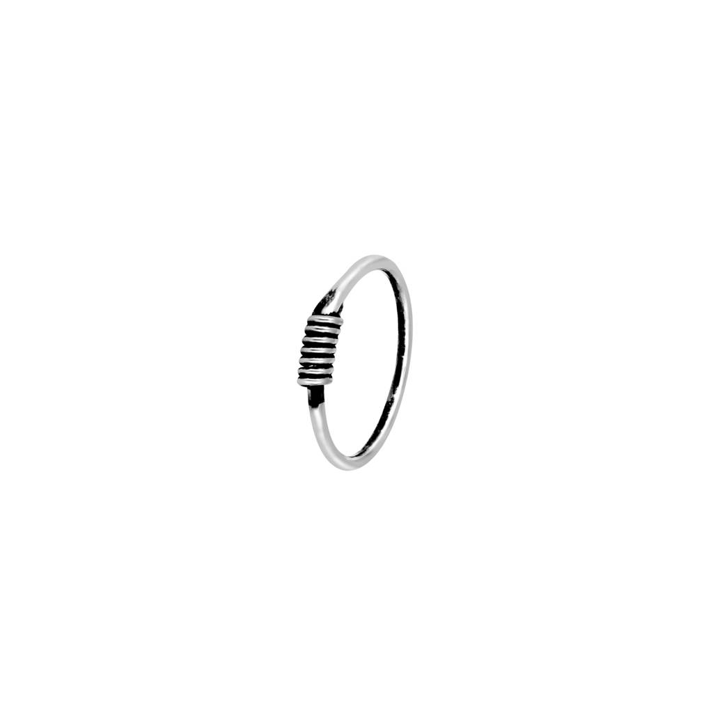 Pure Silver Spiral Oxidized Nose Pin : BKNP703