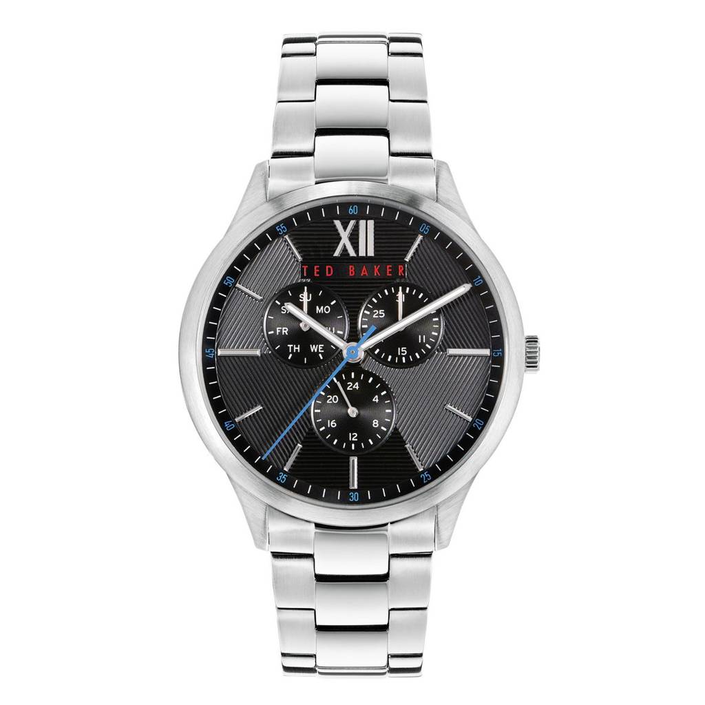 Engraved Dial Analog Watch For Men Black Bracelet Matte Silver-Tone  Stainless Steel Stainless Steel