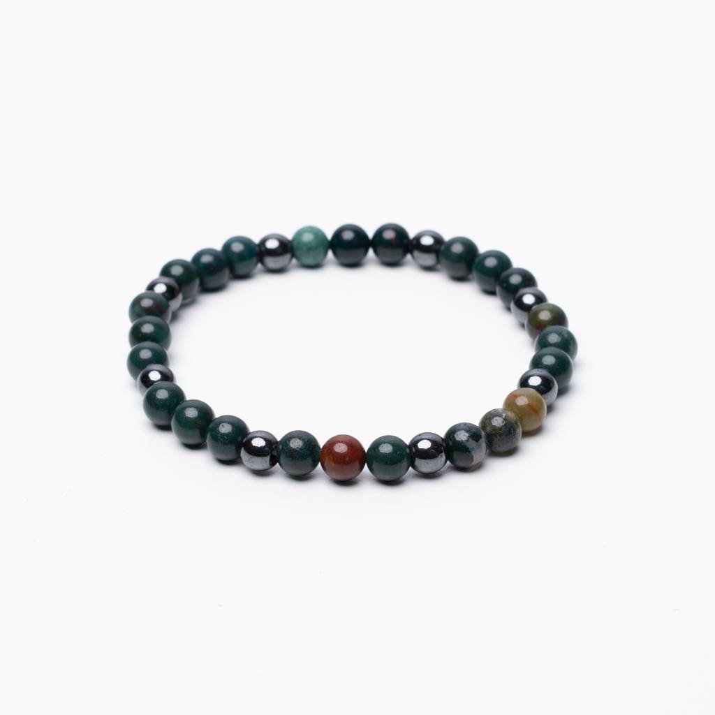 Bloodstone Beaded Bracelet - 6Mm - Elastic : BS_BB_OS_E