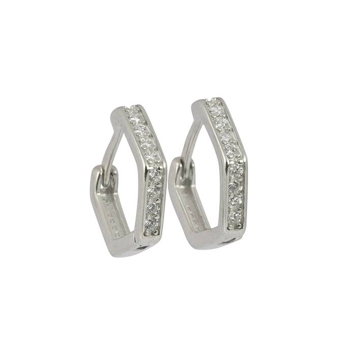 Classic Serenity Cz Silver Hoops : BL13