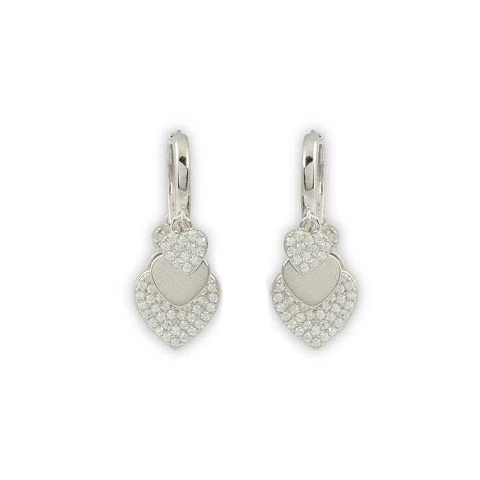 White Stone Charm Shaped Silver Bali : LBL24
