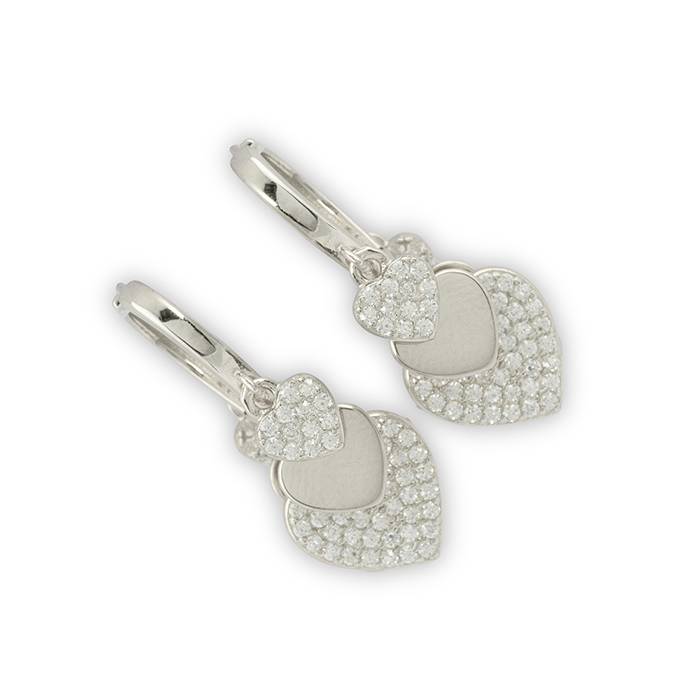 White Stone Charm Shaped Silver Bali : LBL24