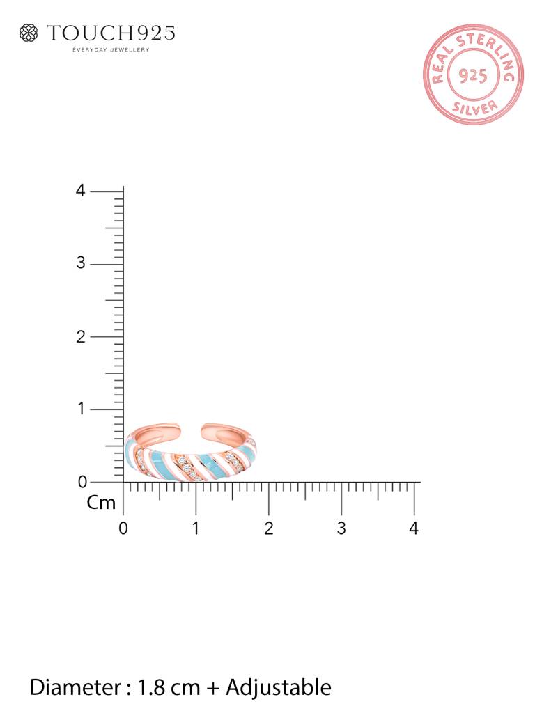 Candy Swirl Silver Toe Ring : BMTR1836