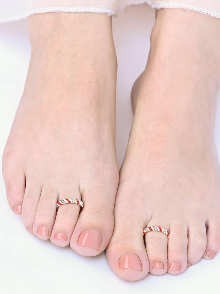 Candy Swirl Silver Toe Ring : BMTR1861