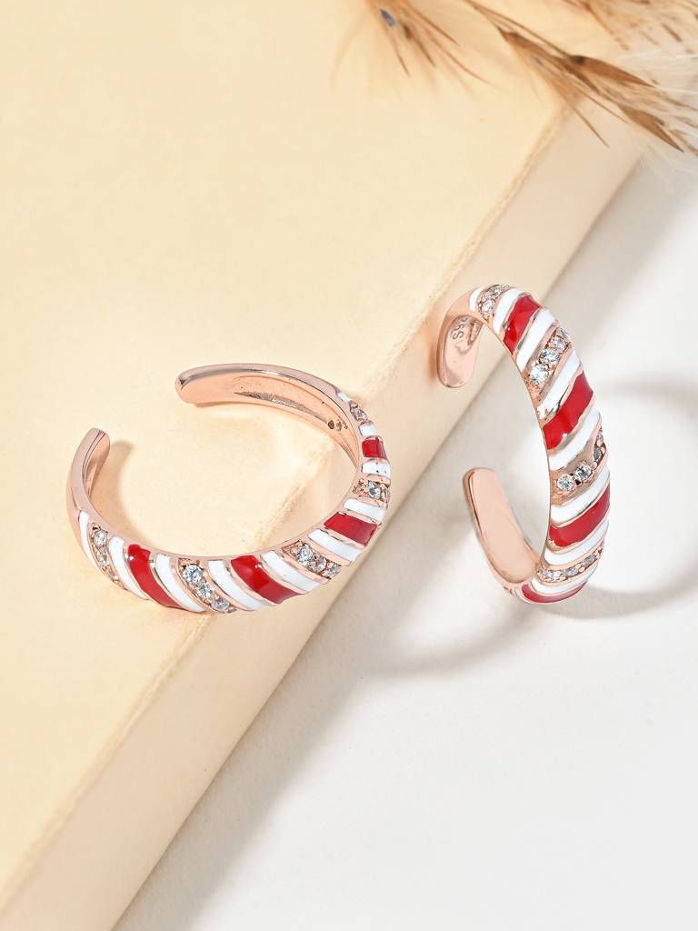 Candy Swirl Silver Toe Ring : BMTR1861