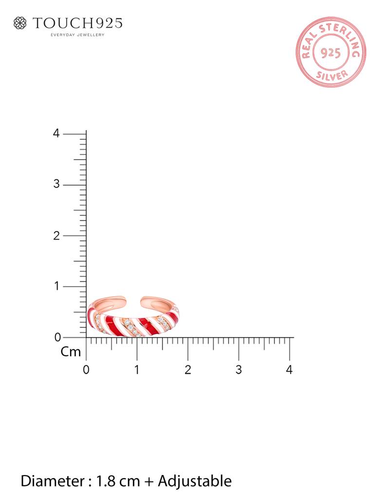 Candy Swirl Silver Toe Ring : BMTR1861