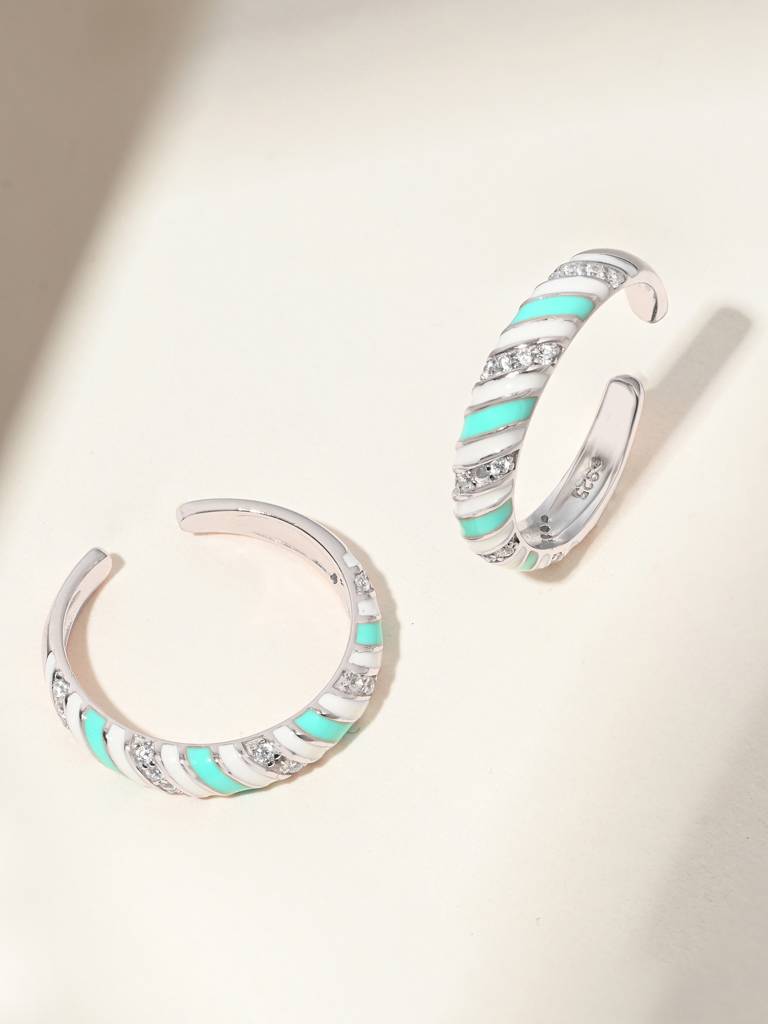 Candy Swirl Silver Toe Ring : BMTR1871