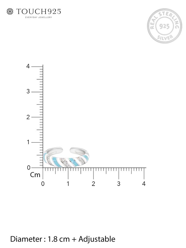 Candy Swirl Silver Toe Ring : BMTR1871