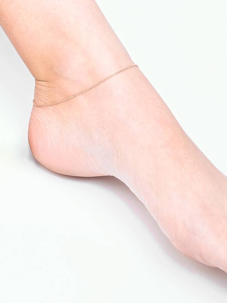 Twist Weave Silver Anklet : BOPA798