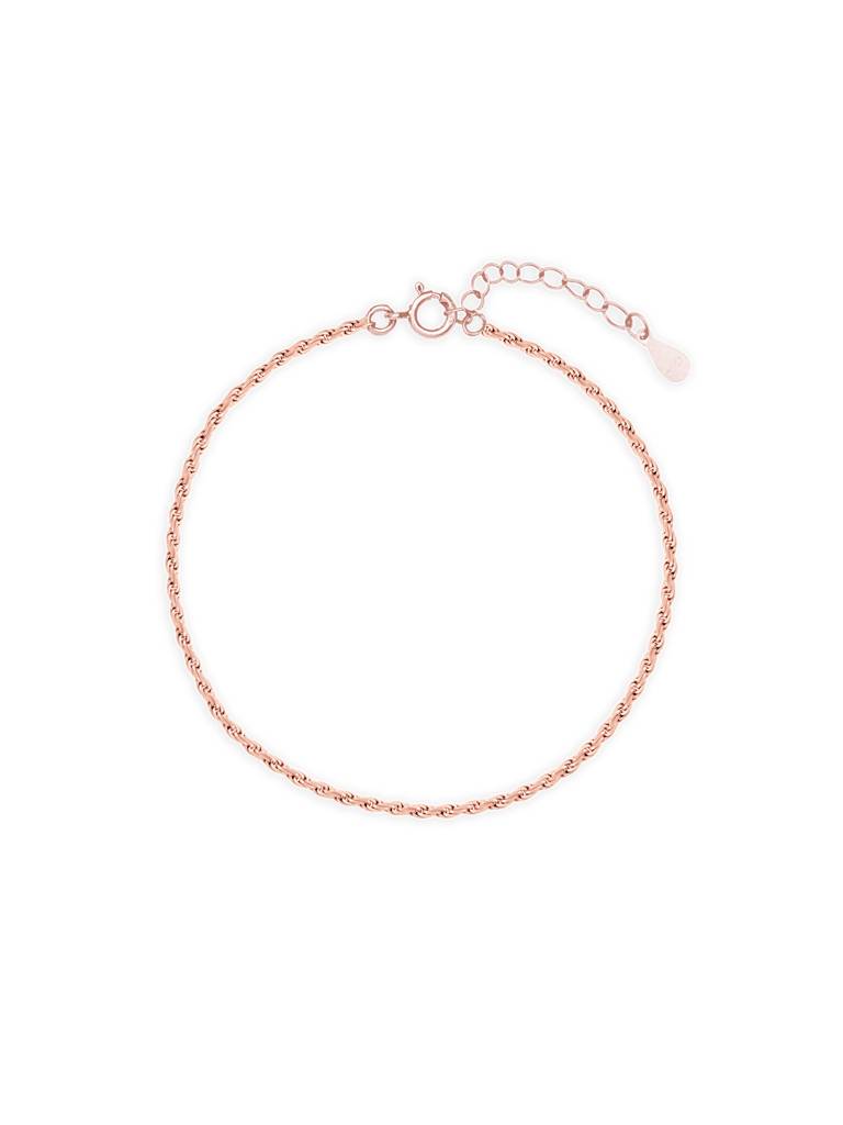 Twist Weave Silver Anklet : BOPA798