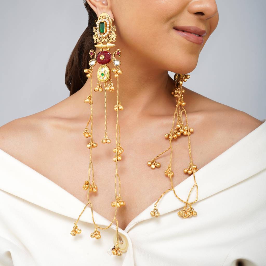Aranya Long Kashmiri Style Earrings : BP-ER-221