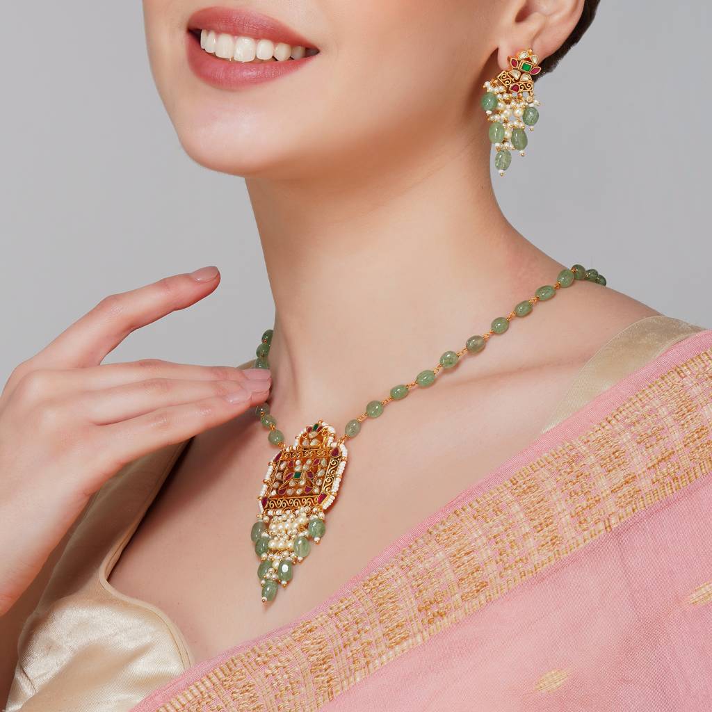 Mint Pearls Pachi Kundan Choker : BP-NK-103