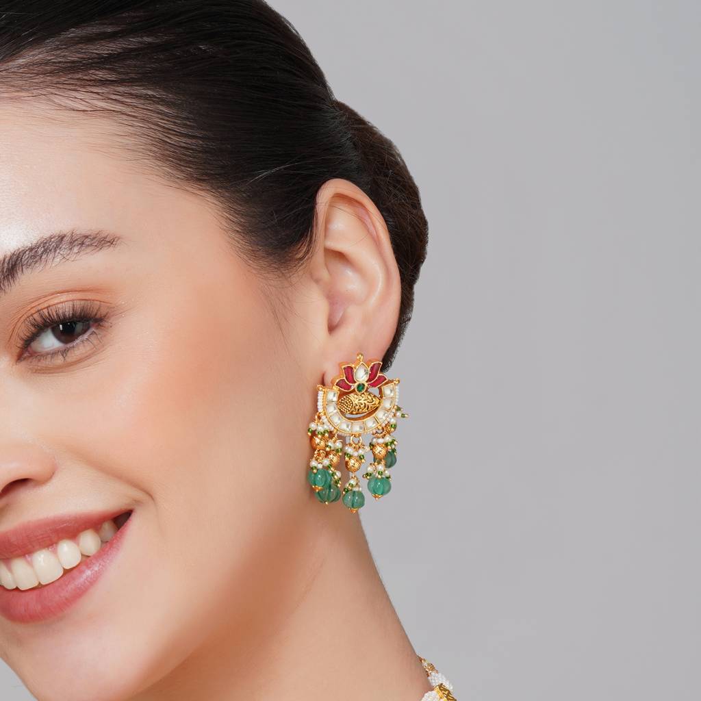 Pachi Kundan Gold Plated Necklace Set : BP-NK-105