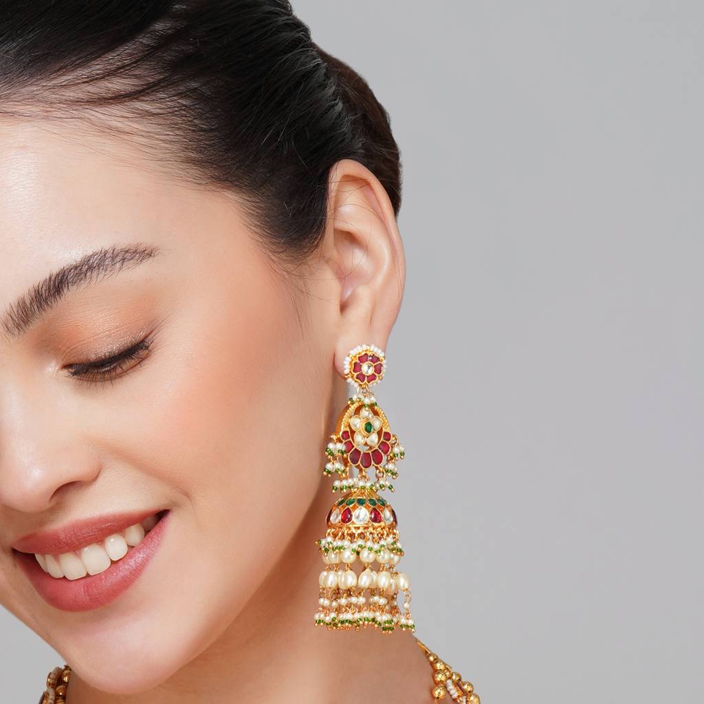 Long Necklace In Pachi Kundan Multi' : BP-NK-107