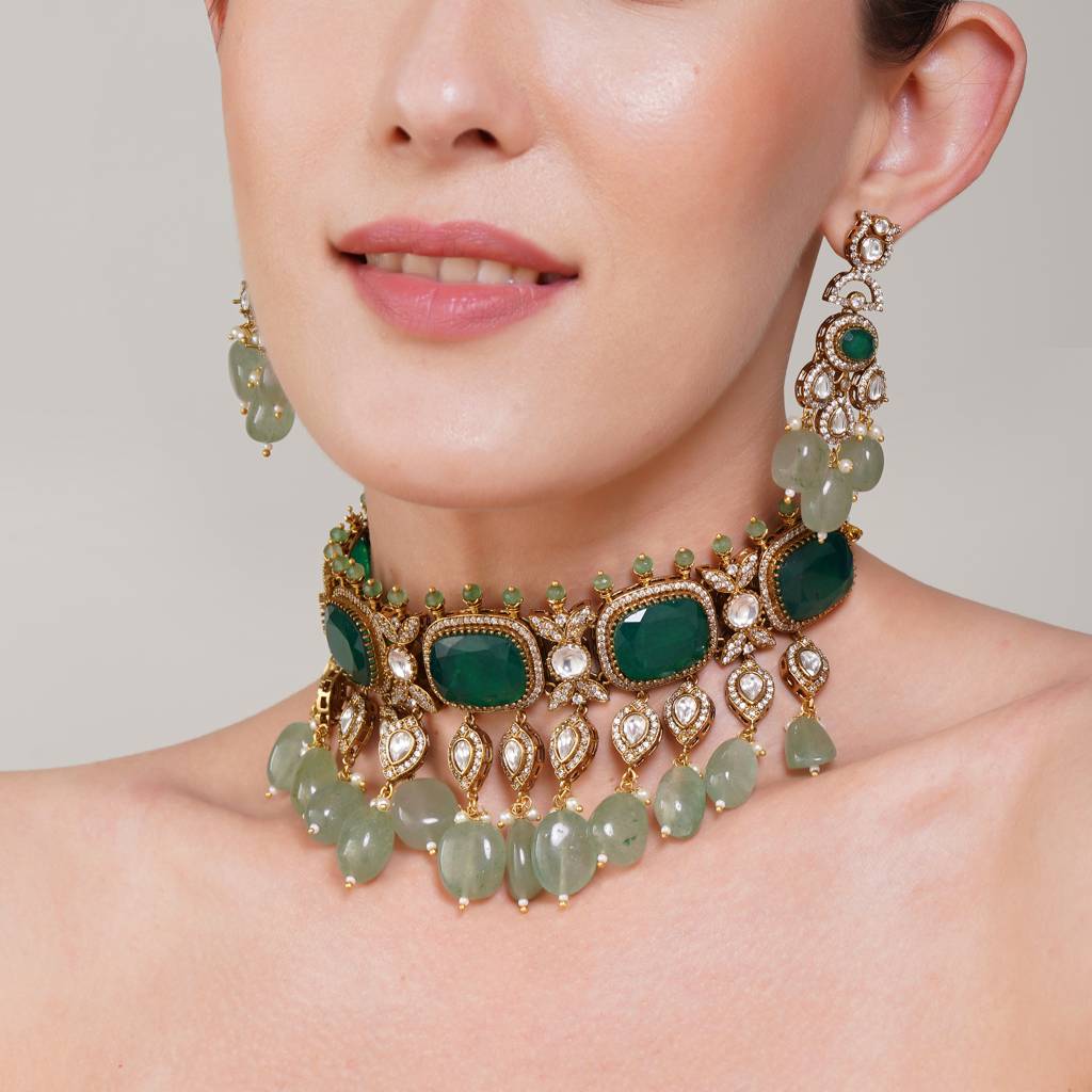 Diya Kundan Necklace Set : BP-NK-163