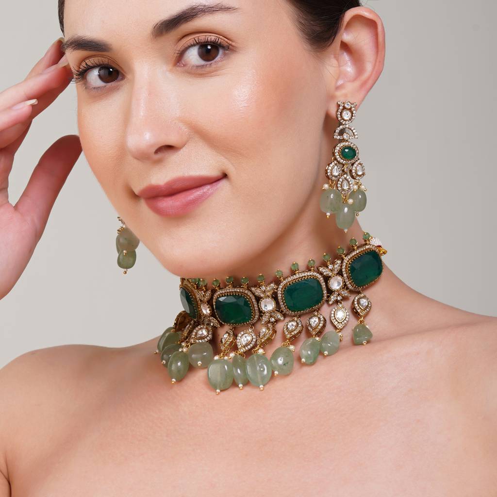 Diya Kundan Necklace Set : BP-NK-163