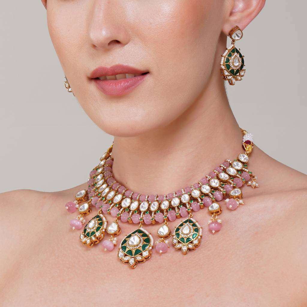 Zoya Gulabi  Kundan Necklace Set : BP-NK-164