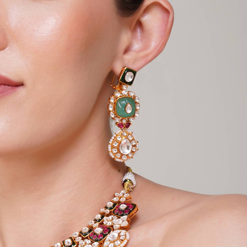 Aashvi Multi  Kundan Necklace Set : BP-NK-165