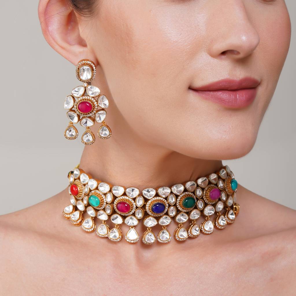 Kalyani Multi Choker Kundan Necklace Set : BP-NK-169