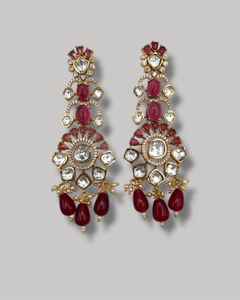Charvi Ruby Kundan Necklace Set : BP-NK-177
