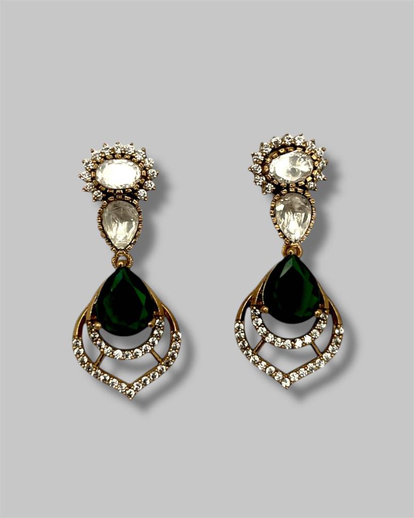 Falguni Emerald Green Kundan Necklace Set : BP-NK-184
