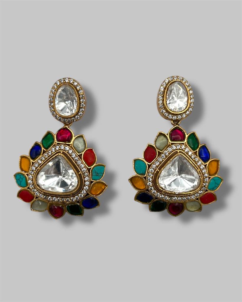 Navratna Kamal Kundan Necklace Set : BP-NK-187