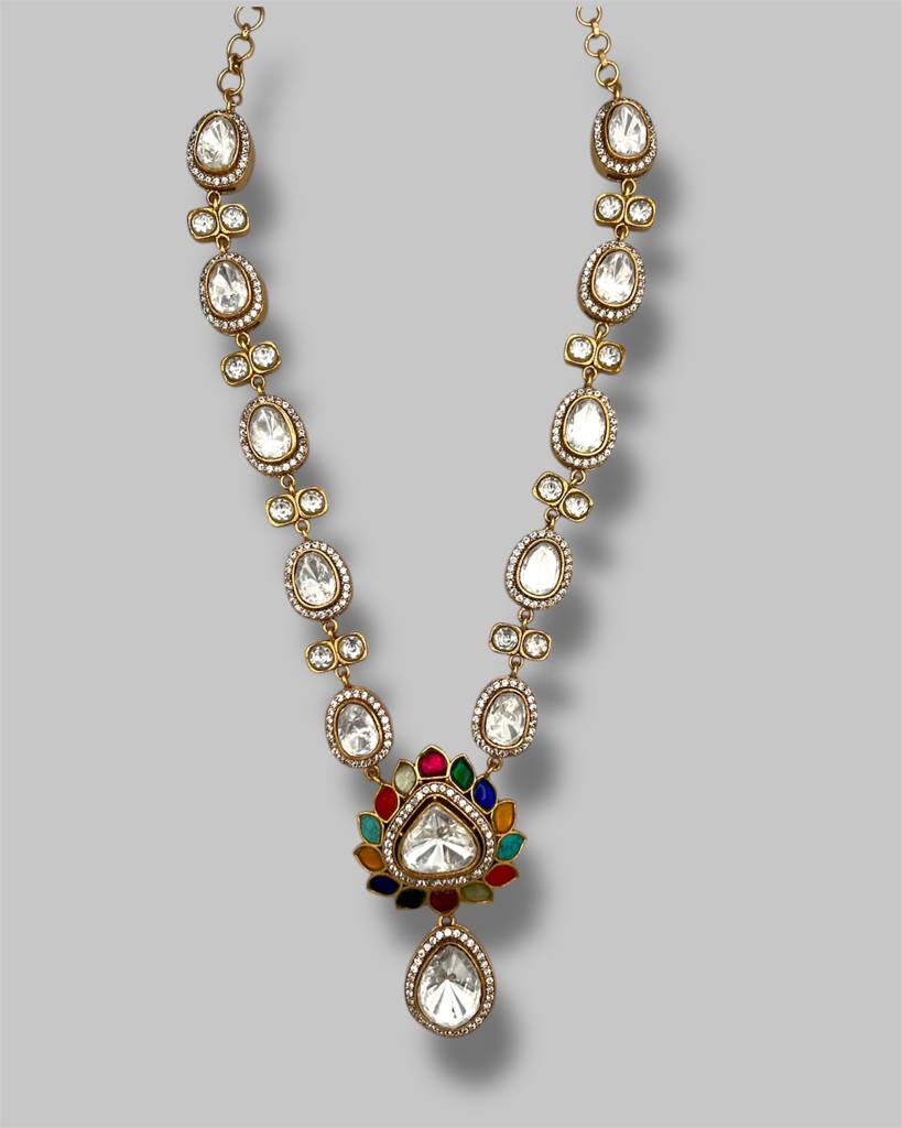 Navratna Kamal Kundan Necklace Set : BP-NK-187