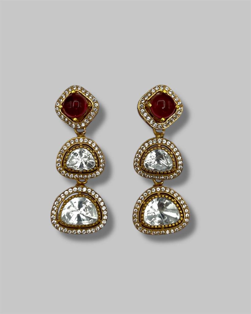 Lina Ruby Kundan Necklace Set : BP-NK-190