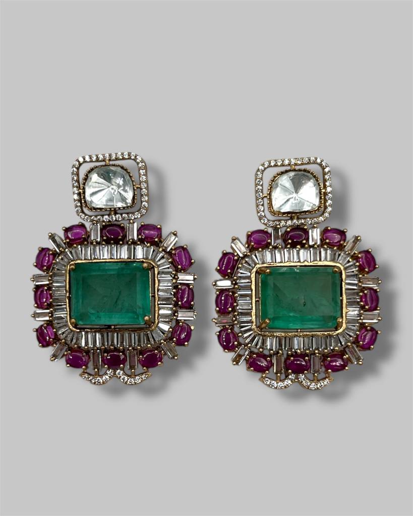 Pranavi Mint Ruby Kundan Necklace Set : BP-NK-192