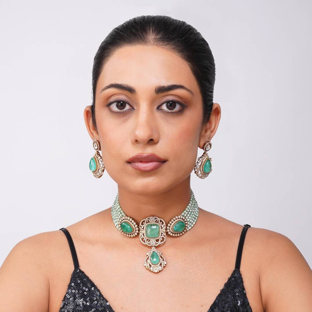 Aadhya Kundan Pearls Choker Set : BP-NK-200