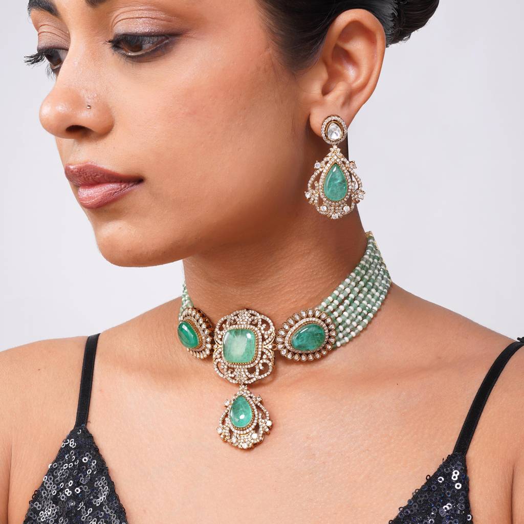 Aadhya Kundan Pearls Choker Set : BP-NK-200