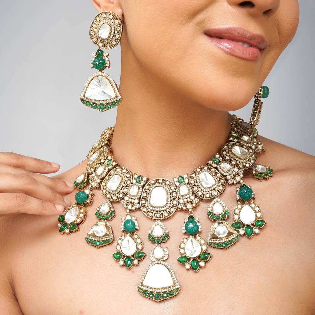 Kairaâ Kundan Polki Necklace Set Kairaâ Kundan Polki Necklace