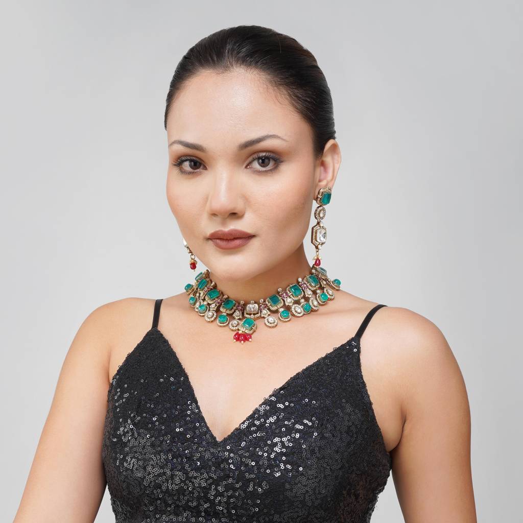 Tani  Kundan Necklace Set : BP-NK-266