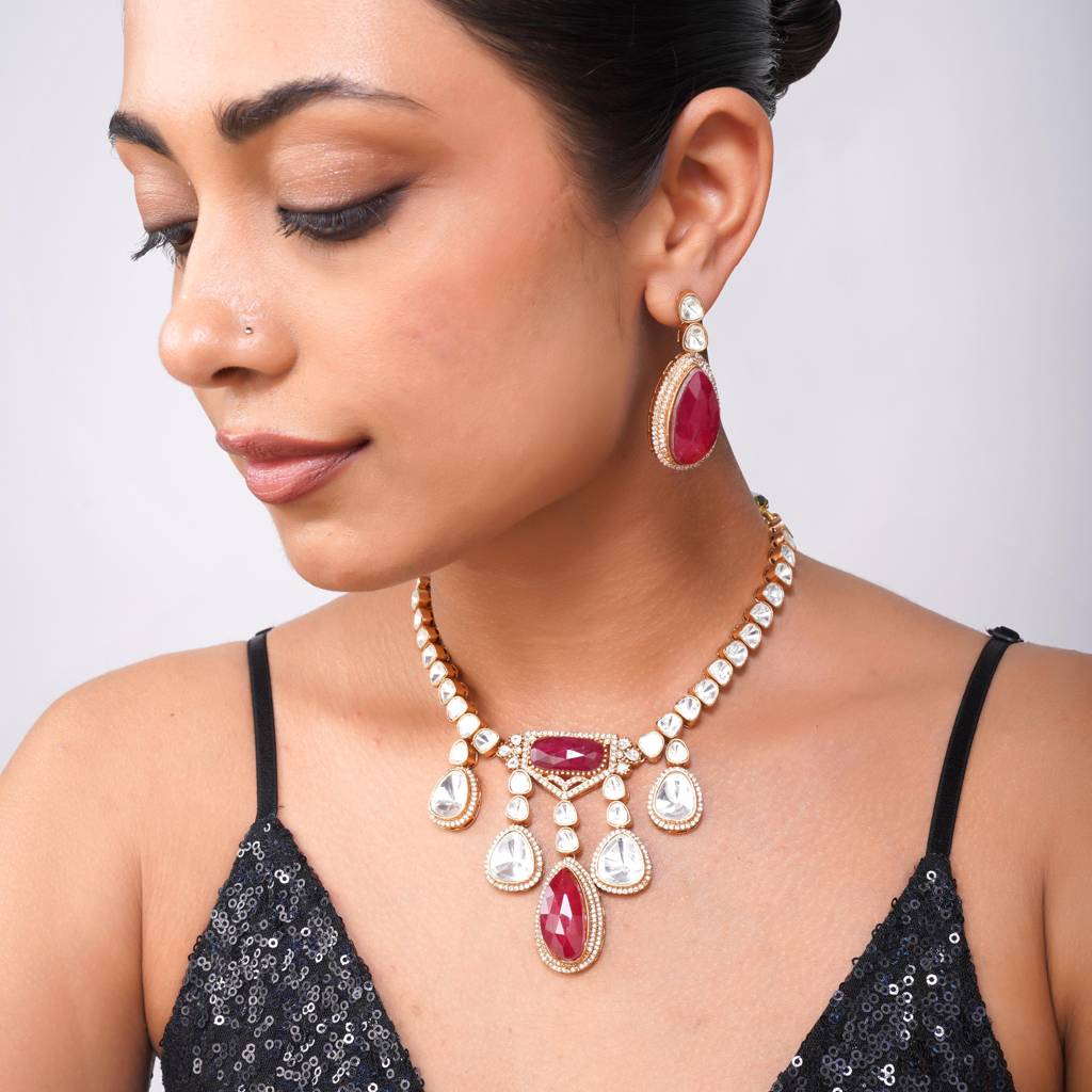 Mannat Kundan Necklace Set : BP-NK-274